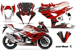 Suzuki GSXR 1000 Graphic Kit - 2005-2006 Carbon X Red