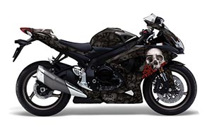Suzuki GSXR 600 / 750 Graphic Kit - 2008-2010 Bone Collector Black