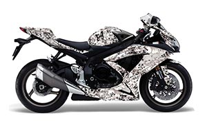 Suzuki GSXR 600 / 750 Graphic Kit - 2008-2010 Butterflies White