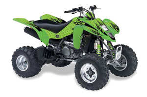 Kawasaki KFX 400 ATV Graphic Kit - 2003-2008 Diamon Flames Green