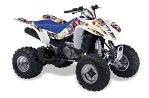 Suzuki LTZ 400 ATV Graphic Kit - 2003-2008 Ed Hardy - Love Kills White