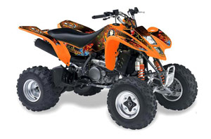 Suzuki LTZ 400 ATV Graphic Kit - 2003-2008 Ed Hardy - Pirates Orange