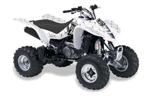 Kawasaki KFX 400 ATV Graphic Kit - 2003-2008 Silver Star - Reloaded White