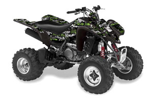 Kawasaki KFX 400 ATV Graphic Kit - 2003-2008 Silver Star - Silver Haze Black