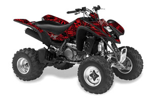 Suzuki LTZ 400 ATV Graphic Kit - 2003-2008 Skulls and Hammers Red