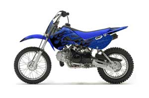 Suzuki DRZ 110 Dirt Bike Graphic Kit - All Years Diamond Flames Blue