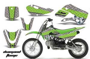 Suzuki RM 65 Dirt Bike Graphic Kit - All Years Diamond Flames Silver