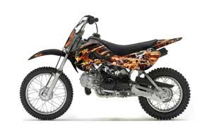 Suzuki DRZ 110 Dirt Bike Graphic Kit - All Years Firestorm Black