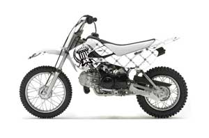 Suzuki DRZ 110 Dirt Bike Graphic Kit - All Years Silver Star - Reloaded White