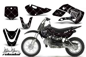Suzuki DRZ 110 Dirt Bike Graphic Kit - All Years Silver Star - Reloaded Black