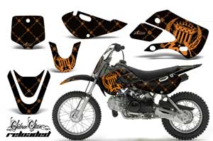 Suzuki RM 65 Dirt Bike Graphic Kit - All Years Silver Star - Reloaded Orange