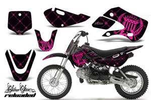 Suzuki RM 65 Dirt Bike Graphic Kit - All Years Silver Star - Reloaded Pink