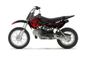 Suzuki DRZ 110 Dirt Bike Graphic Kit - All Years Silver Star - Reloaded Red