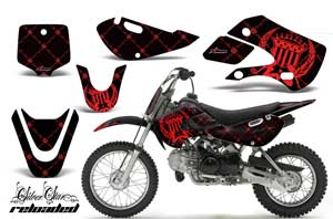 Suzuki RM 65 Dirt Bike Graphic Kit - All Years Silver Star - Reloaded Red
