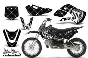 Suzuki DRZ 110 Dirt Bike Graphic Kit - All Years Silver Star - Reloaded White