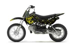 Suzuki DRZ 110 Dirt Bike Graphic Kit - All Years Silver Star - Reloaded Yellow