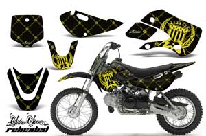 Suzuki RM 65 Dirt Bike Graphic Kit - All Years Silver Star - Reloaded Yellow