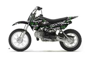 Suzuki DRZ 110 Dirt Bike Graphic Kit - All Years Silver Star - Silverhaze Green