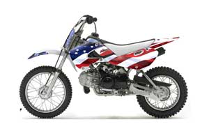 Suzuki DRZ 110 Dirt Bike Graphic Kit - All Years Stars and Stripes Red White & Blue