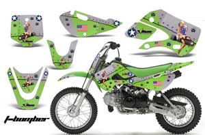 Suzuki DRZ 110 Dirt Bike Graphic Kit - All Years T Bomber Green