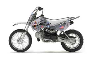 Suzuki DRZ 110 Dirt Bike Graphic Kit - All Years T Bomber Silver
