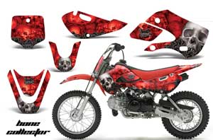 Suzuki RM 65 Dirt Bike Graphic Kit - All Years Bone Collector Red