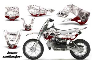 Suzuki DRZ 110 Dirt Bike Graphic Kit - All Years Bone Collector White