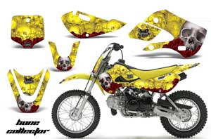 Suzuki RM 65 Dirt Bike Graphic Kit - All Years Bone Collector Yellow