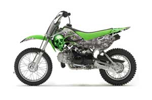 Suzuki DRZ 110 Dirt Bike Graphic Kit - All Years Checkered Skull Green