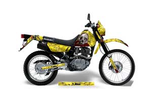 Suzuki DRZ 200 SE Dirt Bike Graphic Kit - 1996-2009 Bone Collector Yellow