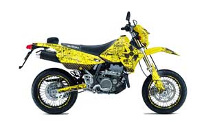Suzuki DRZ 400 S Metal Tank Dirt Bike Graphic Kit - 2000-2018 Meltdown Yellow