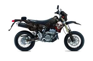 Suzuki DRZ 400 S Metal Tank Dirt Bike Graphic Kit - 2000-2018 Bone Collector Black