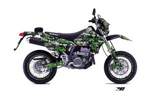 Suzuki DRZ 400 S Metal Tank Dirt Bike Graphic Kit - 2000-2018 Silver Star - Silverhaze Green