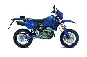 Suzuki DRZ 400 S Metal Tank Dirt Bike Graphic Kit - 2000-2018 Diamond Flames Blue