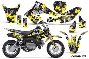 Suzuki DRZ 70 Dirt Bike Graphic Kit - 2008-2016 Camoplate Yellow