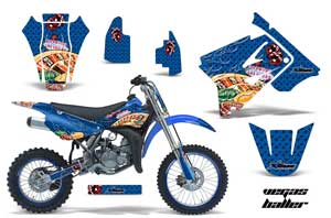 Suzuki RM 85 Dirt Bike Graphic Kit - 2002-2015 Vegas Baller Blue