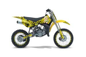 Suzuki RM 85 Dirt Bike Graphic Kit - 2002-2015 Motorhead Mandy Yellow