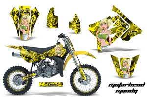 Suzuki RM 85 Dirt Bike Graphic Kit - 2002-2015 Motorhead Mandy Yellow