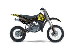 Suzuki RM 85 Dirt Bike Graphic Kit - 2002-2015 Silver Star - Reloaded Yellow