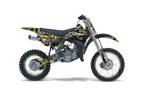 Suzuki RM 85 Dirt Bike Graphic Kit - 2002-2015 Silver Star - Silverhaze Yellow