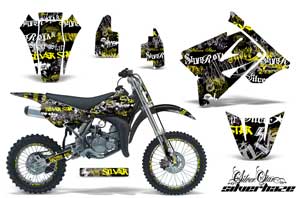 Suzuki RM 85 Dirt Bike Graphic Kit - 2002-2015 Silver Star - Silverhaze Yellow