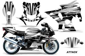 Suzuki GSXR 1000 Street Bike Graphic Kit - 2001-2002 Attack Silver