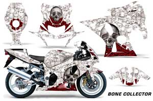 Suzuki GSXR 1000 Street Bike Graphic Kit - 2001-2002 Bone Collector White