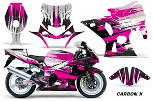 Suzuki GSXR 1000 Street Bike Graphic Kit - 2001-2002 Carbon X Pink
