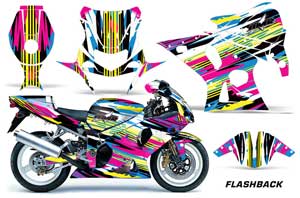 Suzuki GSXR 1000 Street Bike Graphic Kit - 2001-2002 Flashback