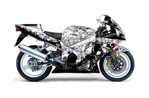 Suzuki GSXR 1000 Street Bike Graphic Kit - 2001-2002 Reaper White