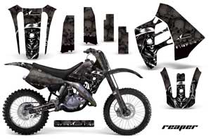 Suzuki RM 125 Dirt Bike Graphic Kit - 1992 Reaper Black