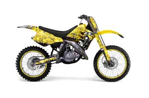 Suzuki RM 125 Dirt Bike Graphic Kit - 1992 Reaper Yellow