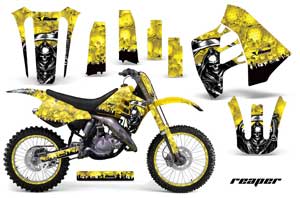 Suzuki RM 250 Dirt Bike Graphic Kit - 1989-1992 Reaper Yellow