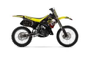 Suzuki RM 125 Dirt Bike Graphic Kit - 1993-1995 Bone Collector Black